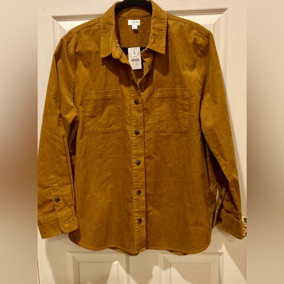 J.Crew Factory NWT Western Brandy Corduroy Shirt Jacket WM Size L Stretch - Picture 2 of 14